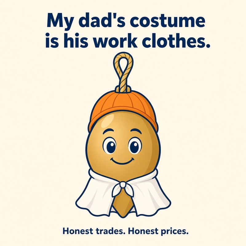 Baby onesie design: My dad’s costume is his work clothes, with Main Bob in a ghost cape.