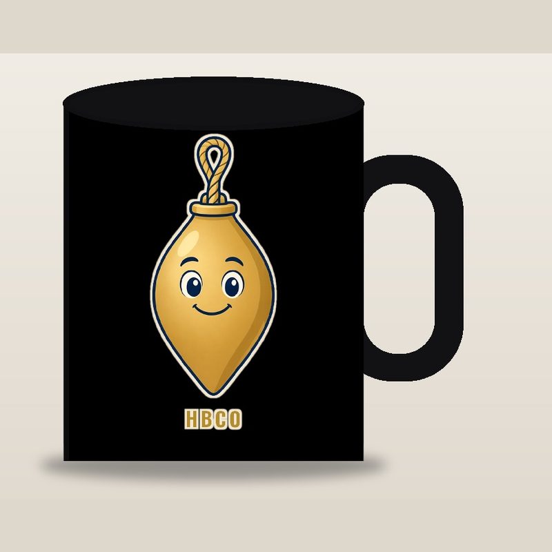 Mug preview: black mug with gold Main Bob and HBCO
